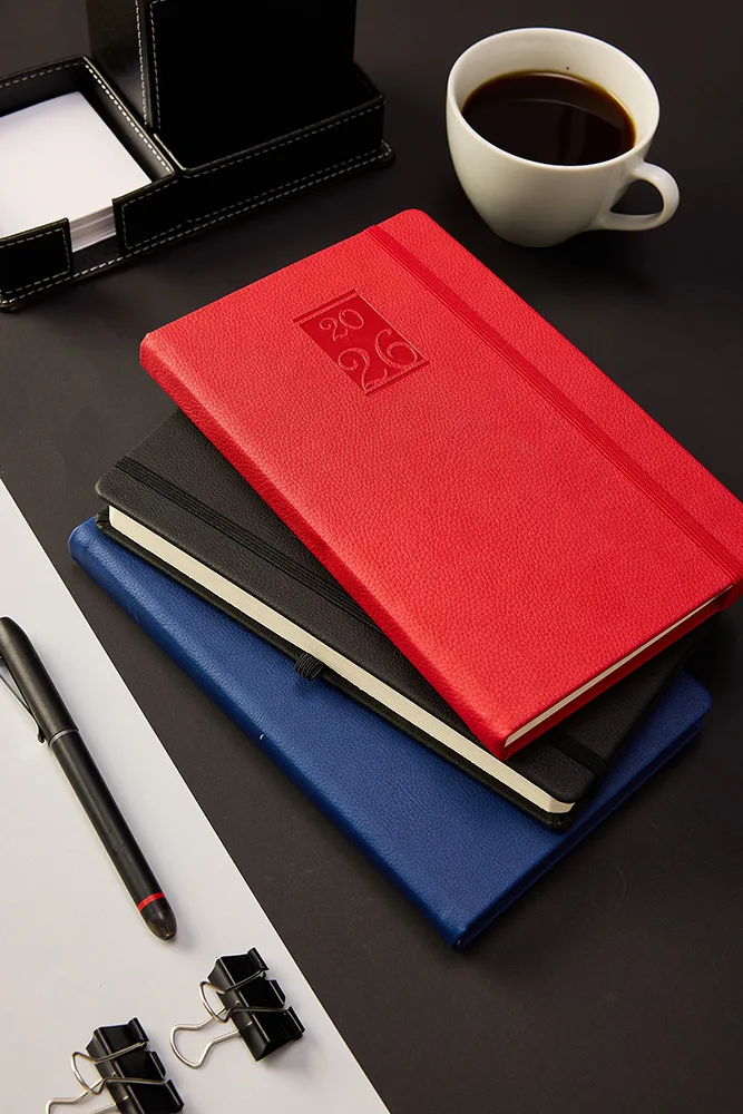 Kişiye Özel Siyah Hediyelik Cilt 2026 Düz Sert Kapak Deri Ajanda - Görsel 3