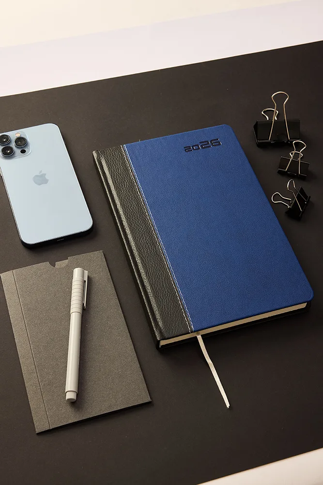 Kişiye Özel Lacivert Hediyelik 2026 Düz Sert Kapak Deri Ajanda