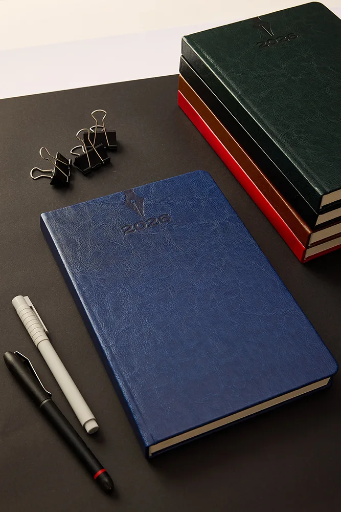 Kişiye Özel Lacivert Hediyelik 2026 Düz Sert Kapak Deri Ajanda