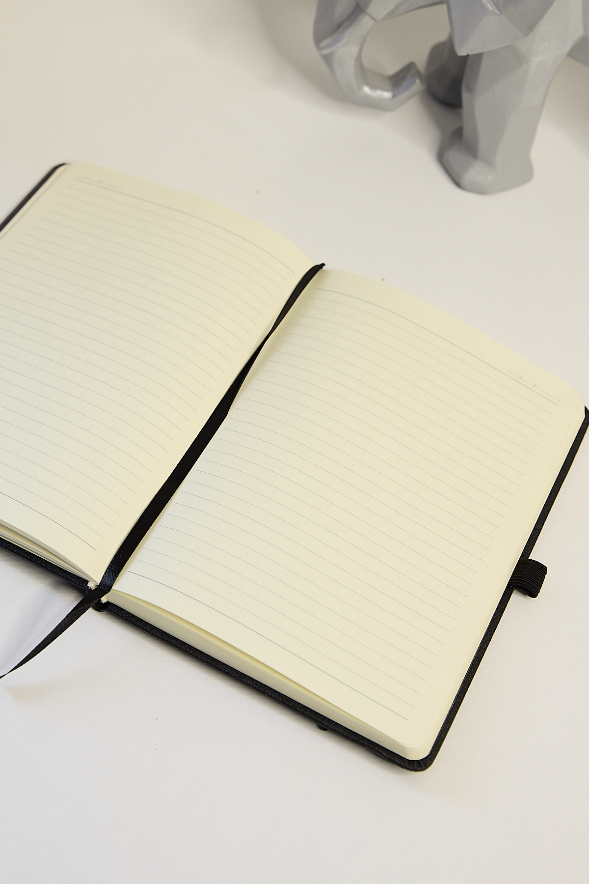 Kişiye Özel Siyah Lastikli Kalem Tutuculu Evrak Cepli Vegan Deri 224 Sayfa Çizgili Not Defteri - Görsel 2