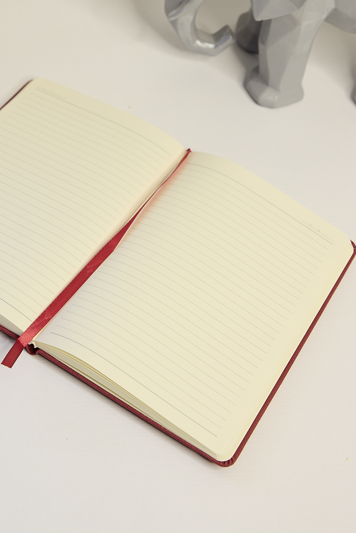 Kişiye Özel Kırmızı Lastikli Kalem Tutuculu Evrak Cepli Vegan Deri 224 Sayfa Çizgili Not Defteri - Görsel 2