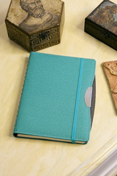 Kişiye Özel Turkuaz 2026 Günlük Ajanda Vegan Deri Gizli Spiralli Kurumsal Hediyelik
