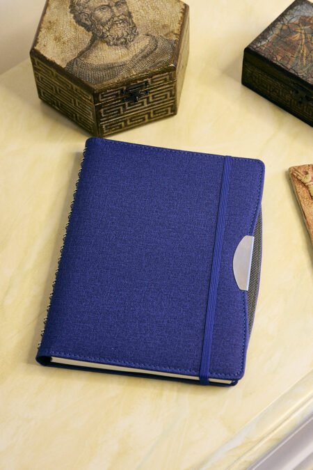 Kişiye Özel Lacivert 2026 Günlük Ajanda Vegan Deri Gizli Spiralli Kurumsal Hediyelik