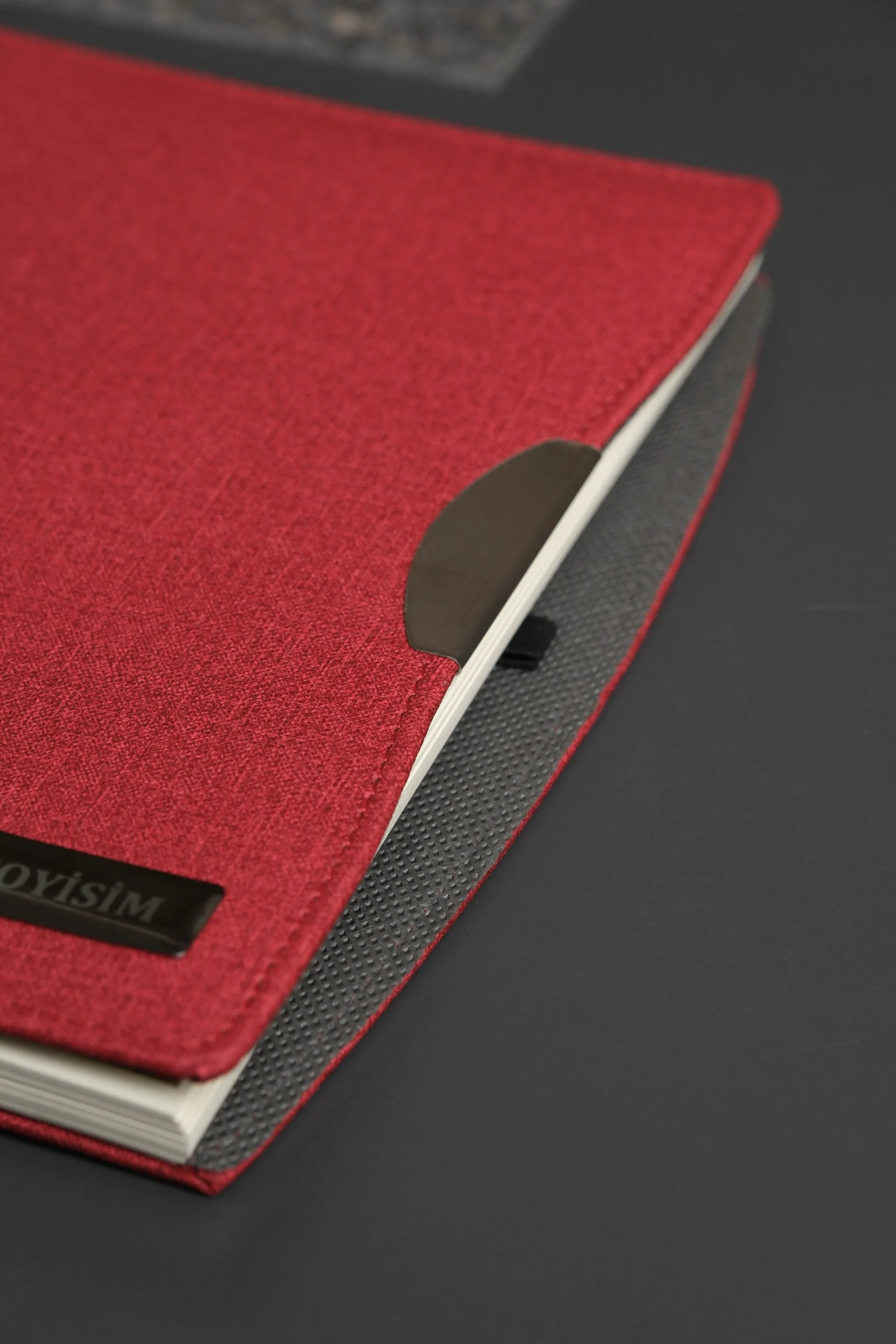 Kişiye Özel Kırmızı Düz Vegan Deri Spiralli 240 Sayfa Çizgili Not Defteri - Görsel 8